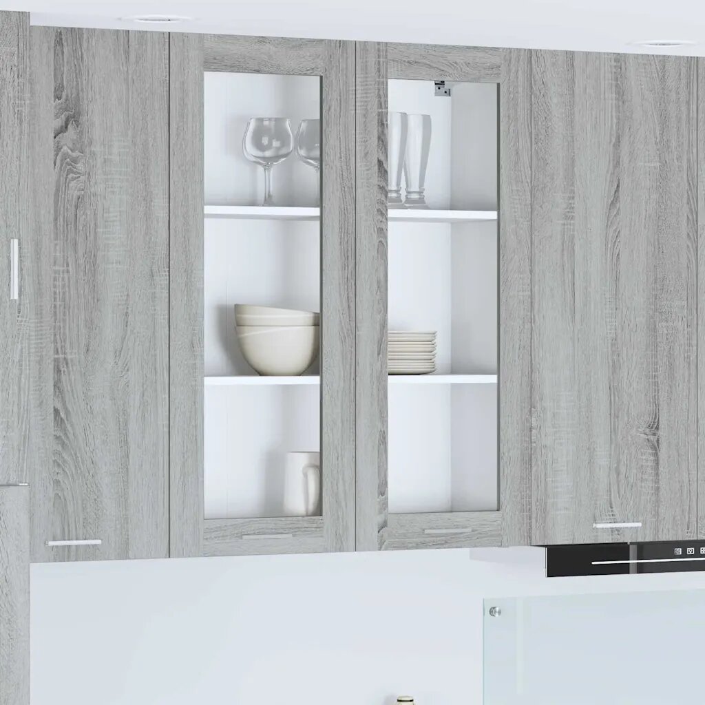 vidaXL Висящ шкаф Сив Сонома 80 x 31 x 100 см Инженерна дървесина