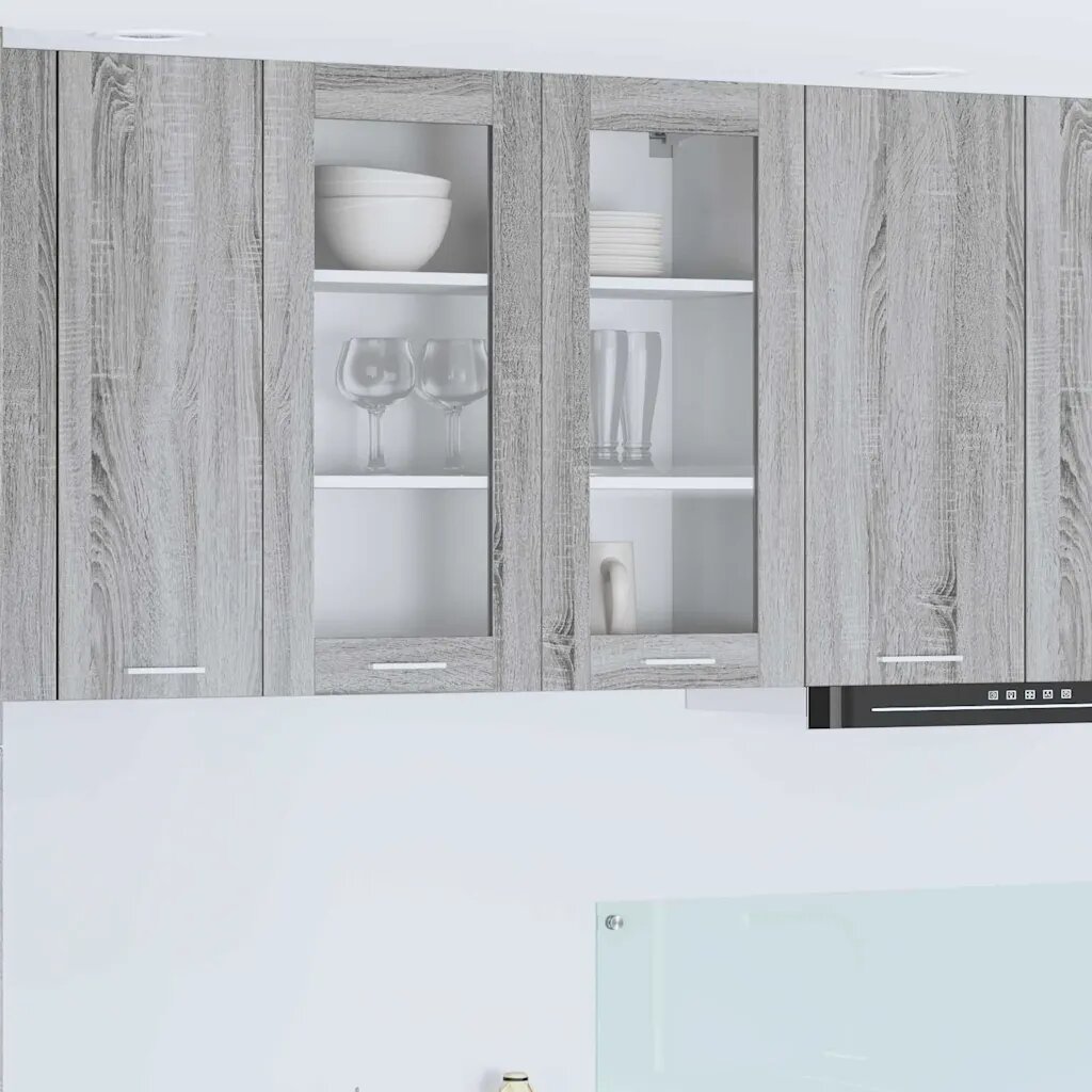 vidaXL Висящ шкаф Сив Сонома 80 x 31 x 80 см Инженерна дървесина