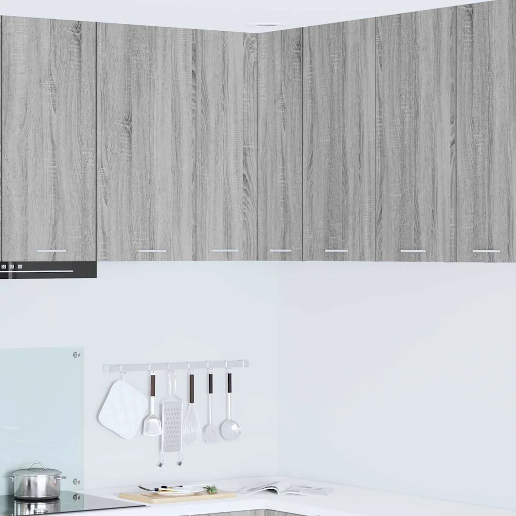 vidaXL Висящ шкаф Сив Сонома и бяло 57 x 57 x 80 см