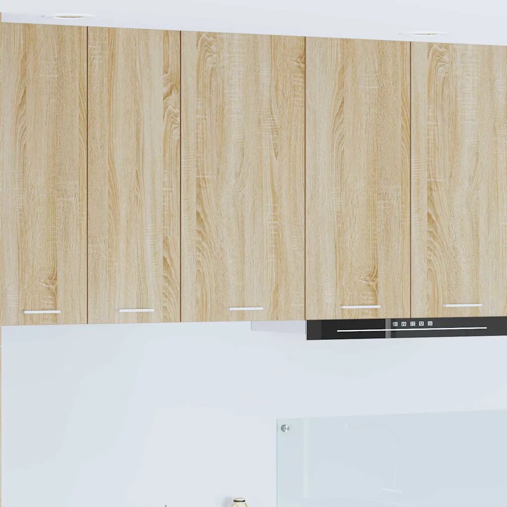 vidaXL Висящ шкаф Сонома дъб и бяло 40 x 31 x 80 см