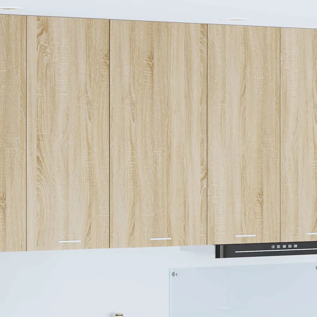 vidaXL Висящ шкаф Сонома дъб и бяло 50 x 31 x 100 см