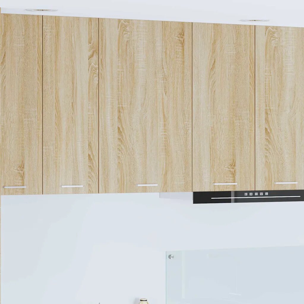 vidaXL Висящ шкаф Сонома дъб и бяло 50 x 31 x 80 см