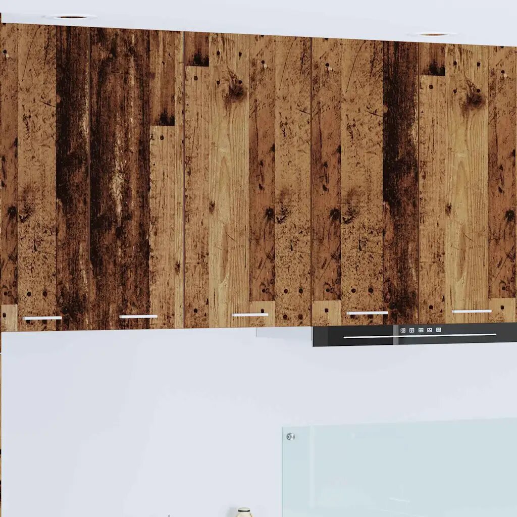 vidaXL Висящ шкаф Стара дървесина и бяло 40 x 31 x 80 см