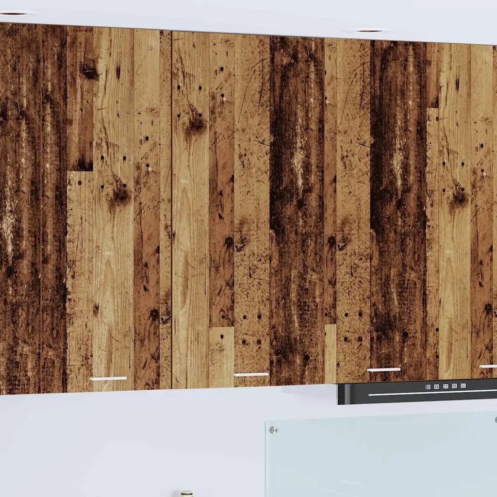 vidaXL Висящ шкаф Стара дървесина и бяло 50 x 31 x 100 см