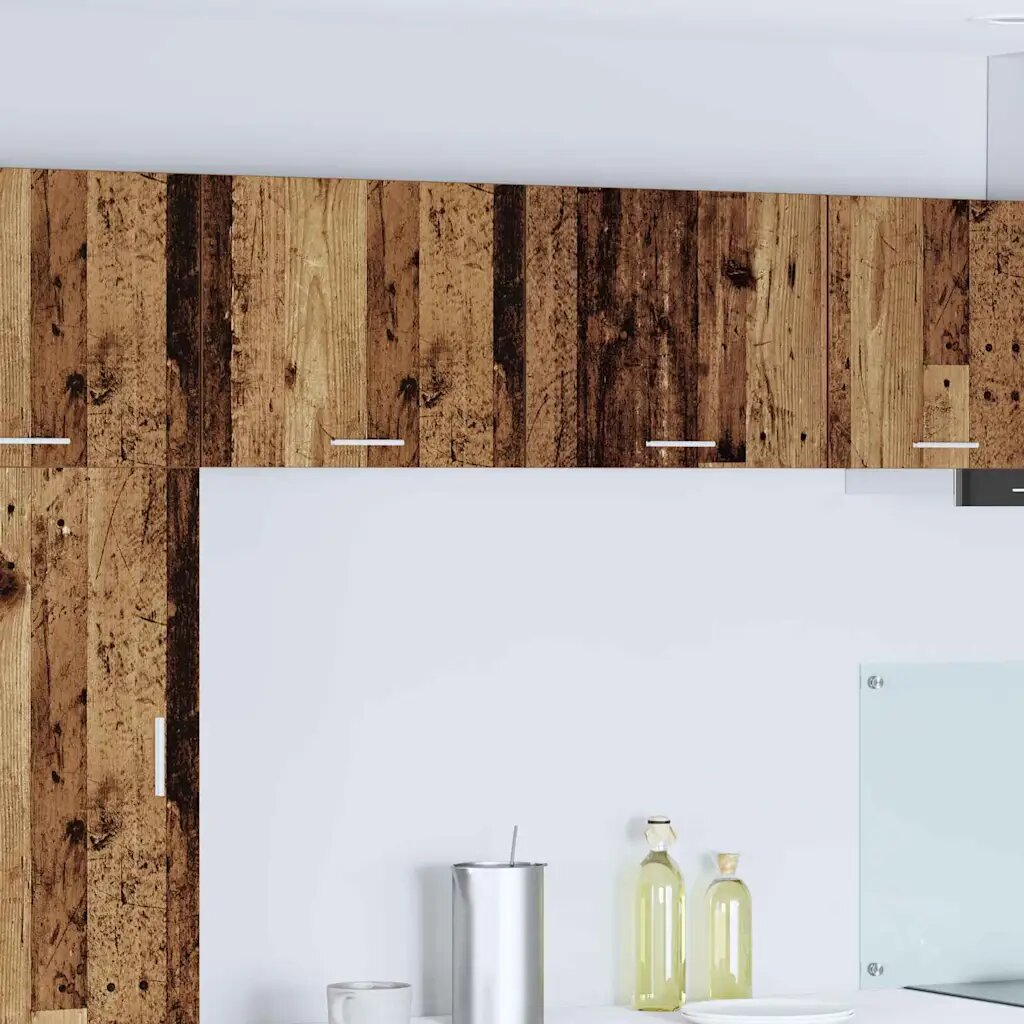 vidaXL Висящ шкаф Стара дървесина и бяло 50 x 31 x 40 см
