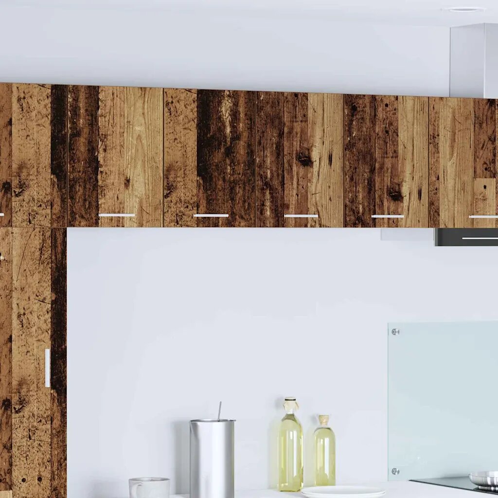 vidaXL Висящ шкаф Стара дървесина и бяло 60 x 31 x 40 см