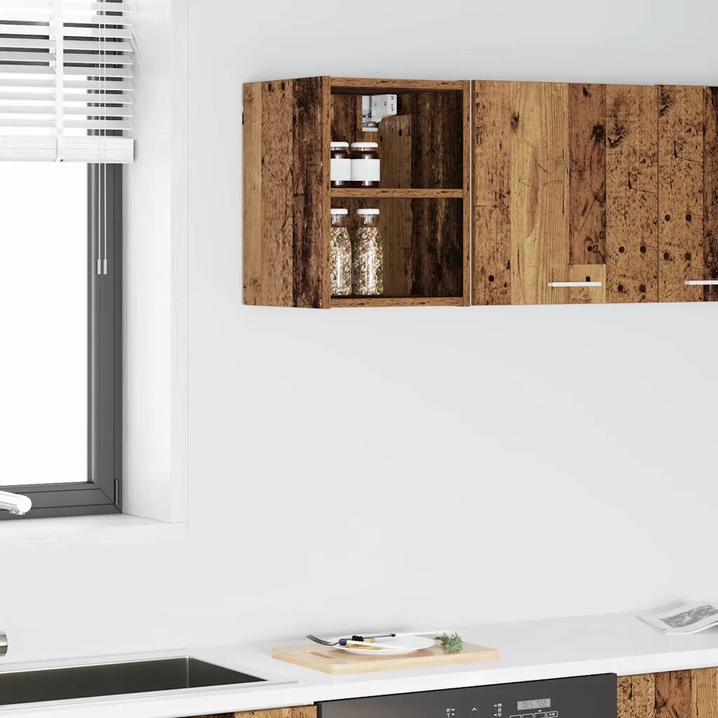 vidaXL Висящ шкаф Старо дърво 30 x 295 x 40 см Инженерна дървесина
