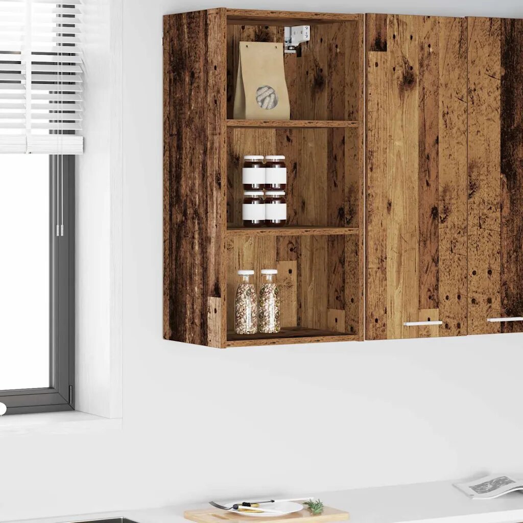 vidaXL Висящ шкаф Старо дърво 40 x 295 x 80 см Инженерна дървесина