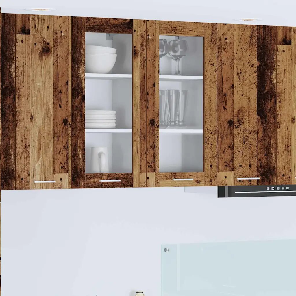 vidaXL Висящ шкаф Старо дърво 40 x 31 x 80 см Инженерна дървесина
