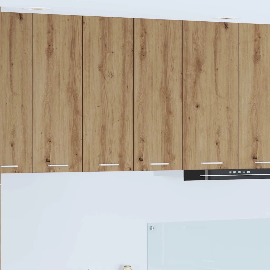 vidaXL Висящ шкаф Занаятчийски дъб и бяло 30 x 31 x 80 см