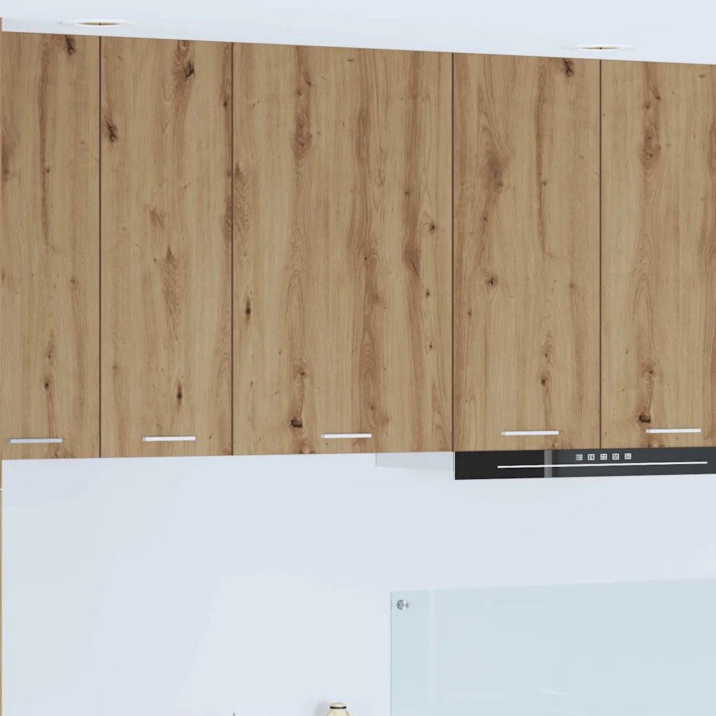 vidaXL Висящ шкаф Занаятчийски дъб и бяло 50 x 31 x 80 см