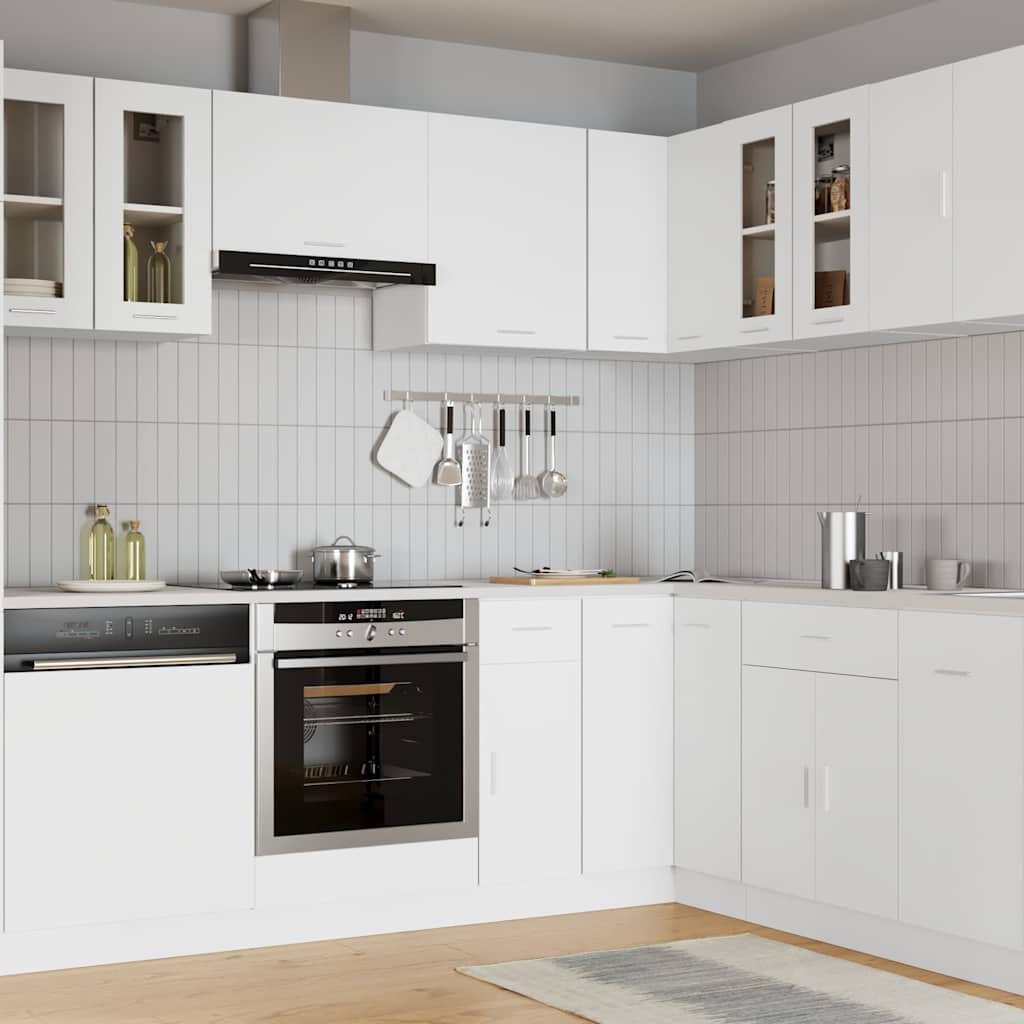 vidaXL Висящ стъклен шкаф "Lyon" бял 60x31x60 см инженерно дърво