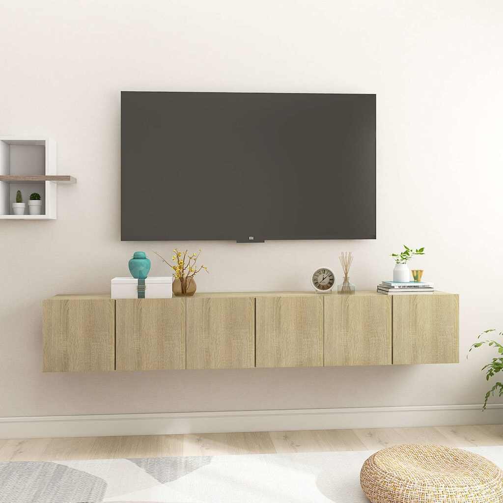 vidaXL Висящи ТВ шкафове 3 бр дъб сонома 60x30x30 см