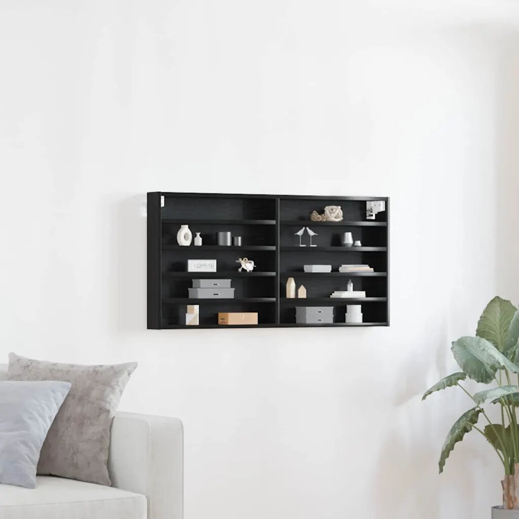 vidaXL Витрина Монтиране на стена Черния дъб 100 x 85 x 50 cm