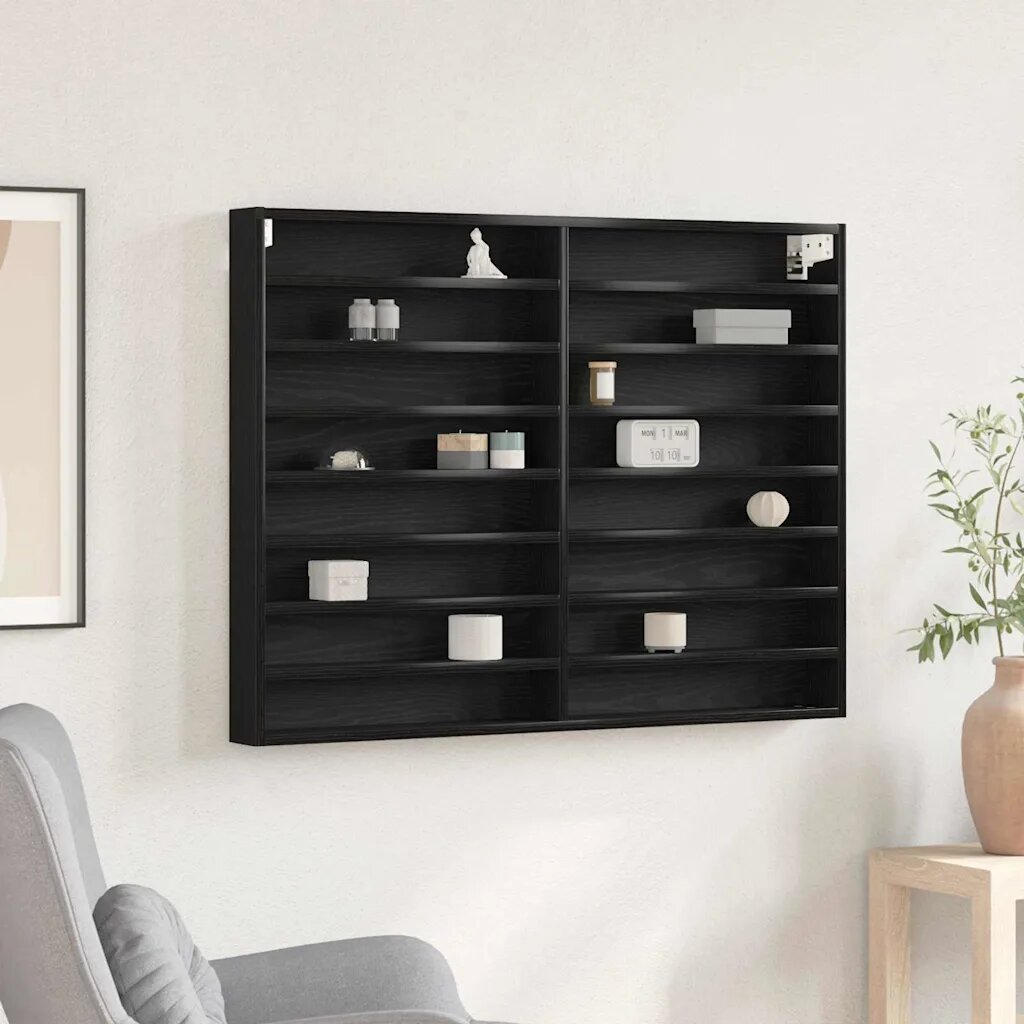 vidaXL Витрина Монтиране на стена Черния дъб 100 x 85 x 75 cm
