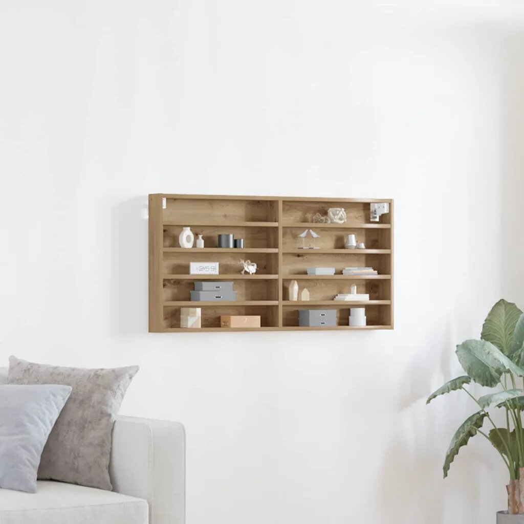 vidaXL Витрина Монтиране на стена Дъб 100 x 85 x 50 cm