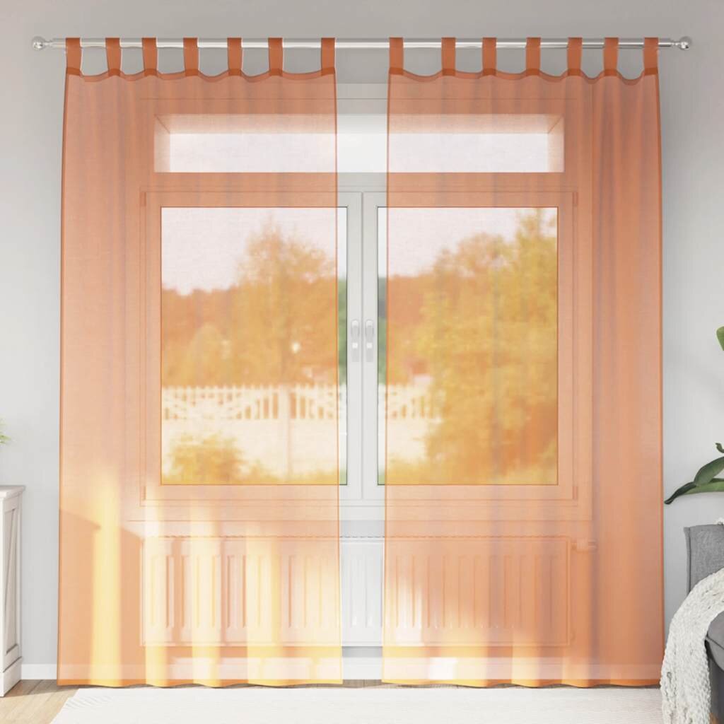 vidaXL Воалени завеси с примки 2 бр tеракота 140x225 см