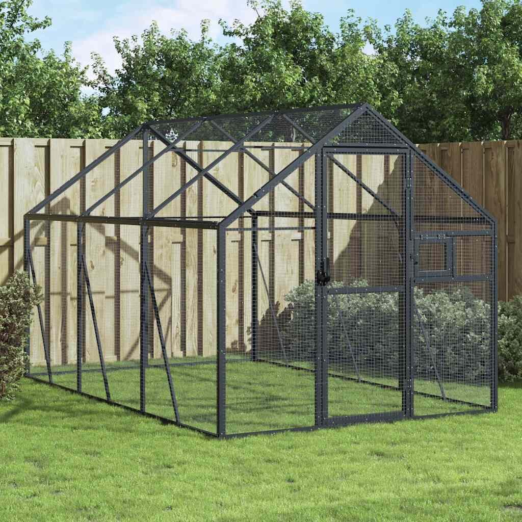 vidaXL Волиера антрацит 179x3x185 м алуминий