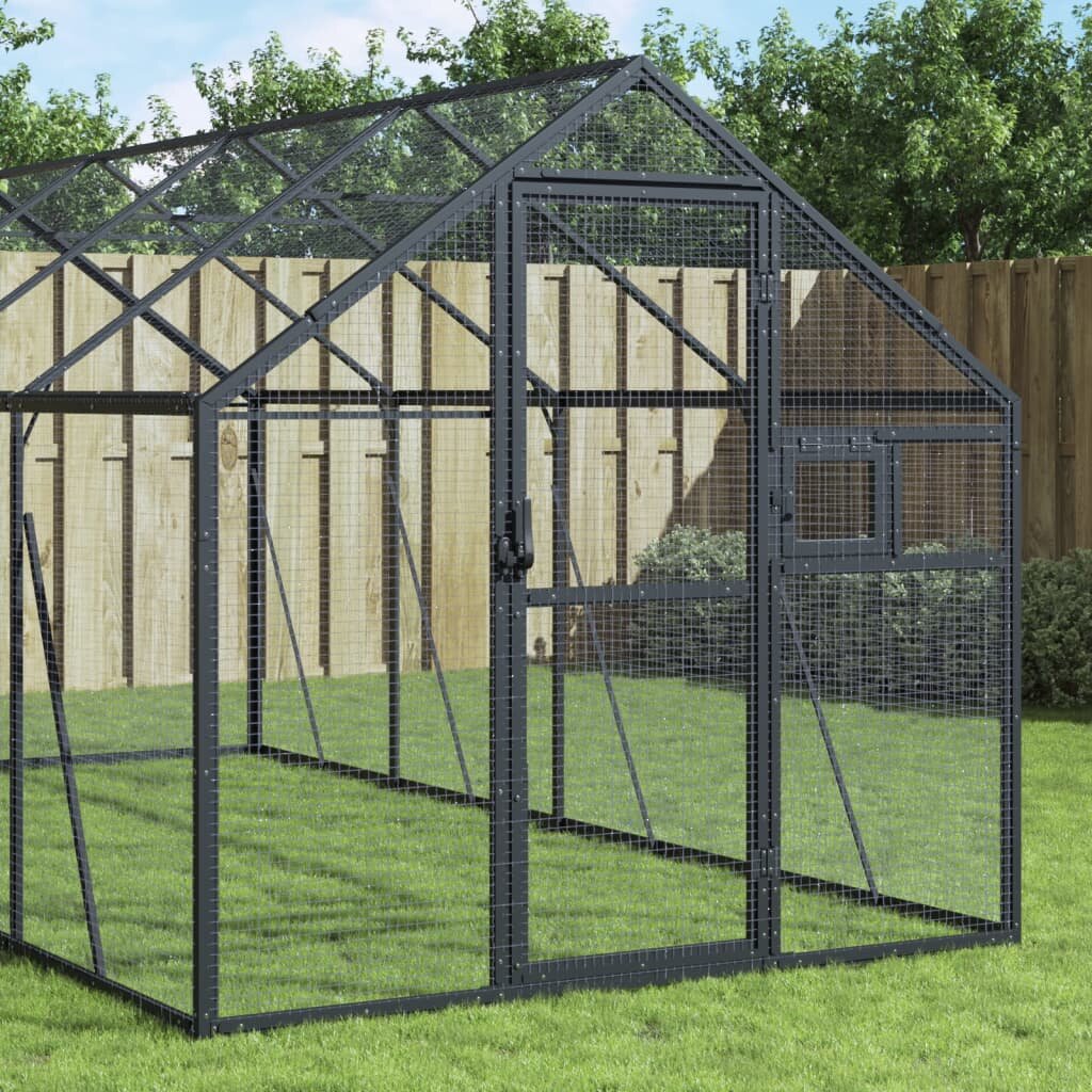 vidaXL Волиера антрацит 179x6x185 м алуминий