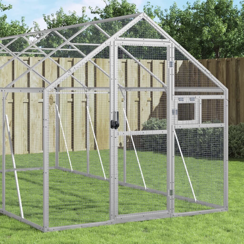 vidaXL Волиера сребриста 179x8x185 м алуминий