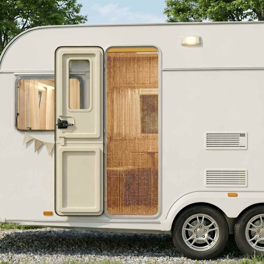 vidaXL Врата комарник за кемпер бамбук 56x185 cм