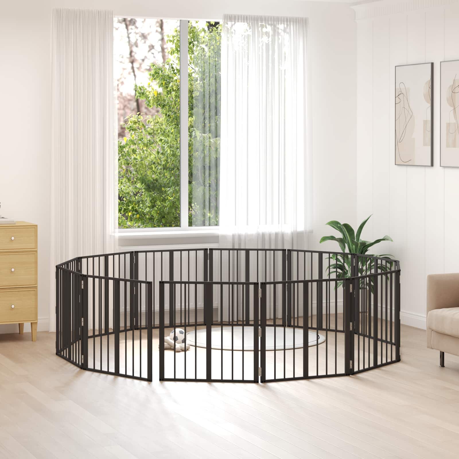 vidaXL Врата за кучета 12 бр. Черно 60 x 60 cm Поцинкована стомана