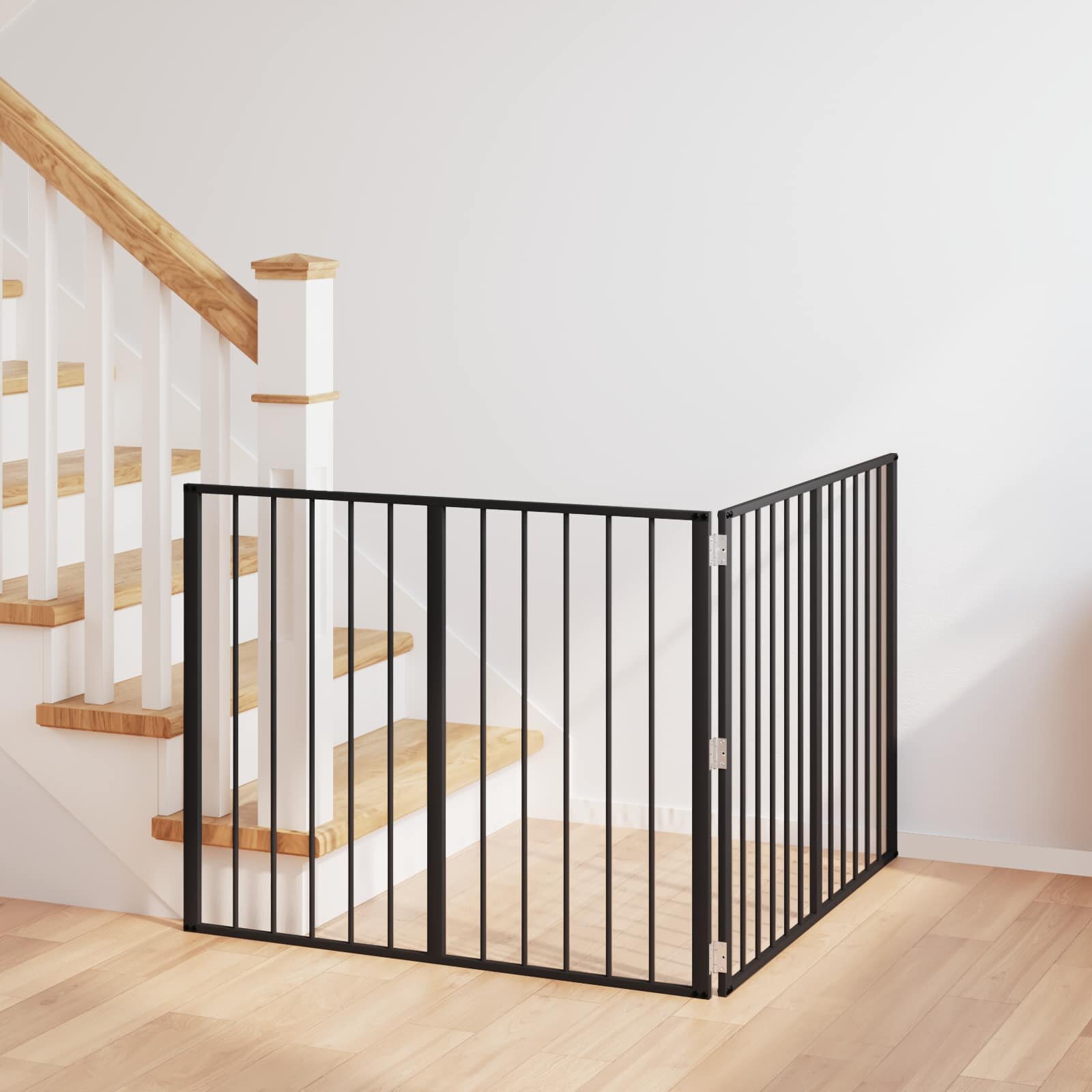vidaXL Врата за кучета 2 бр. Черно 100 x 80 cm Поцинкована стомана