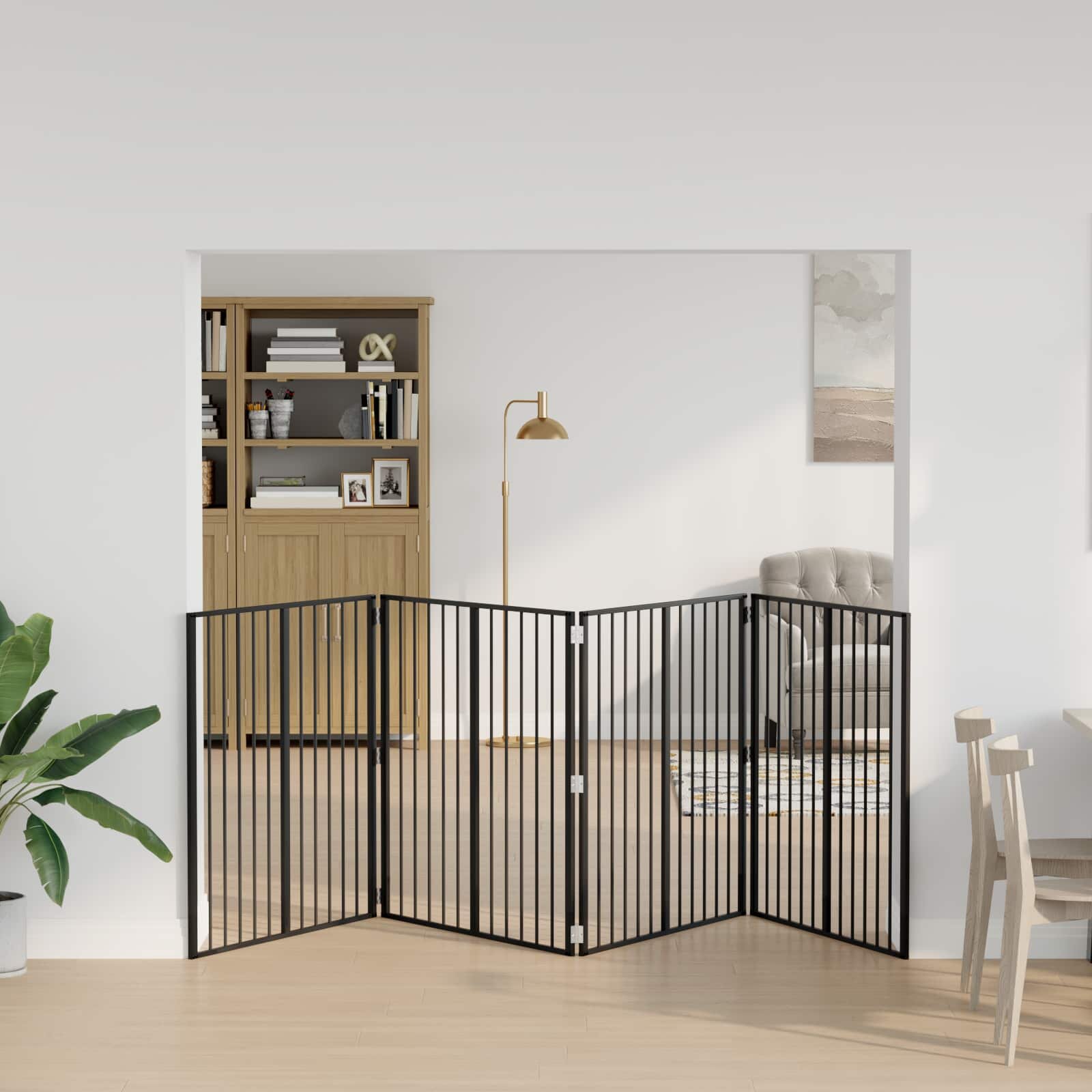 vidaXL Врата за кучета 4 бр. Черно 100 x 100 cm Поцинкована стомана