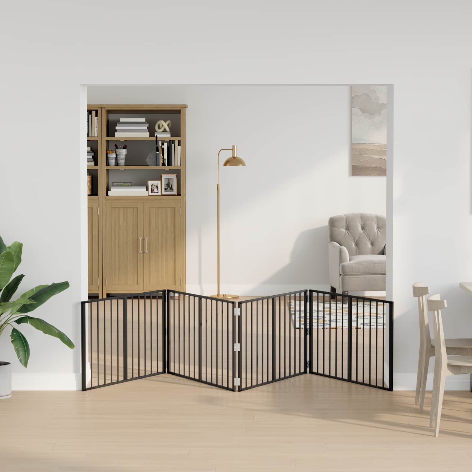 vidaXL Врата за кучета 4 бр. Черно 100 x 60 cm Поцинкована стомана