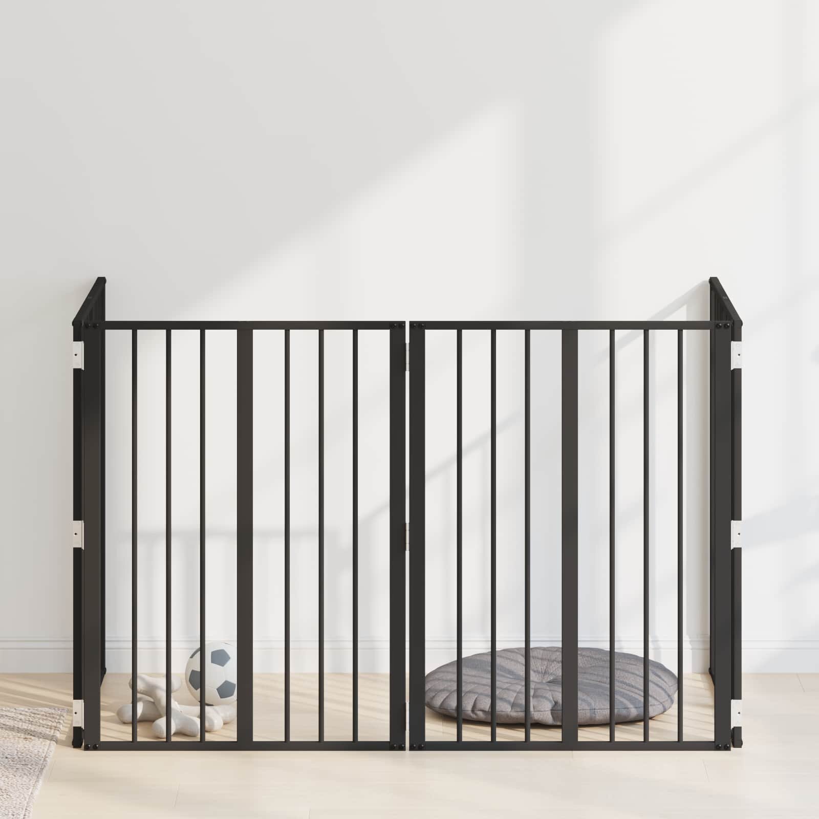 vidaXL Врата за кучета 4 бр. Черно 60 x 80 cm Поцинкована стомана