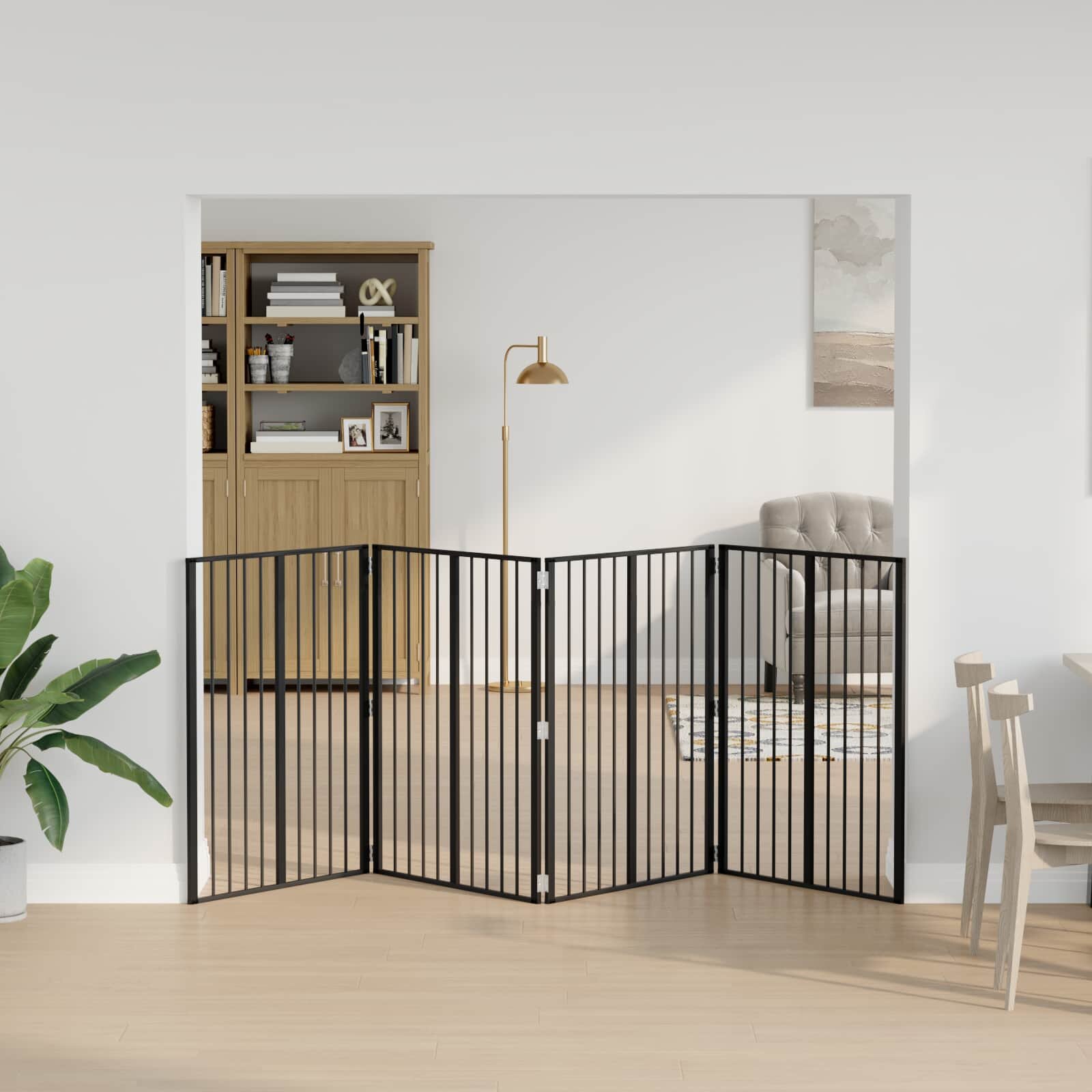 vidaXL Врата за кучета 4 бр. Черно 80 x 100 cm Поцинкована стомана