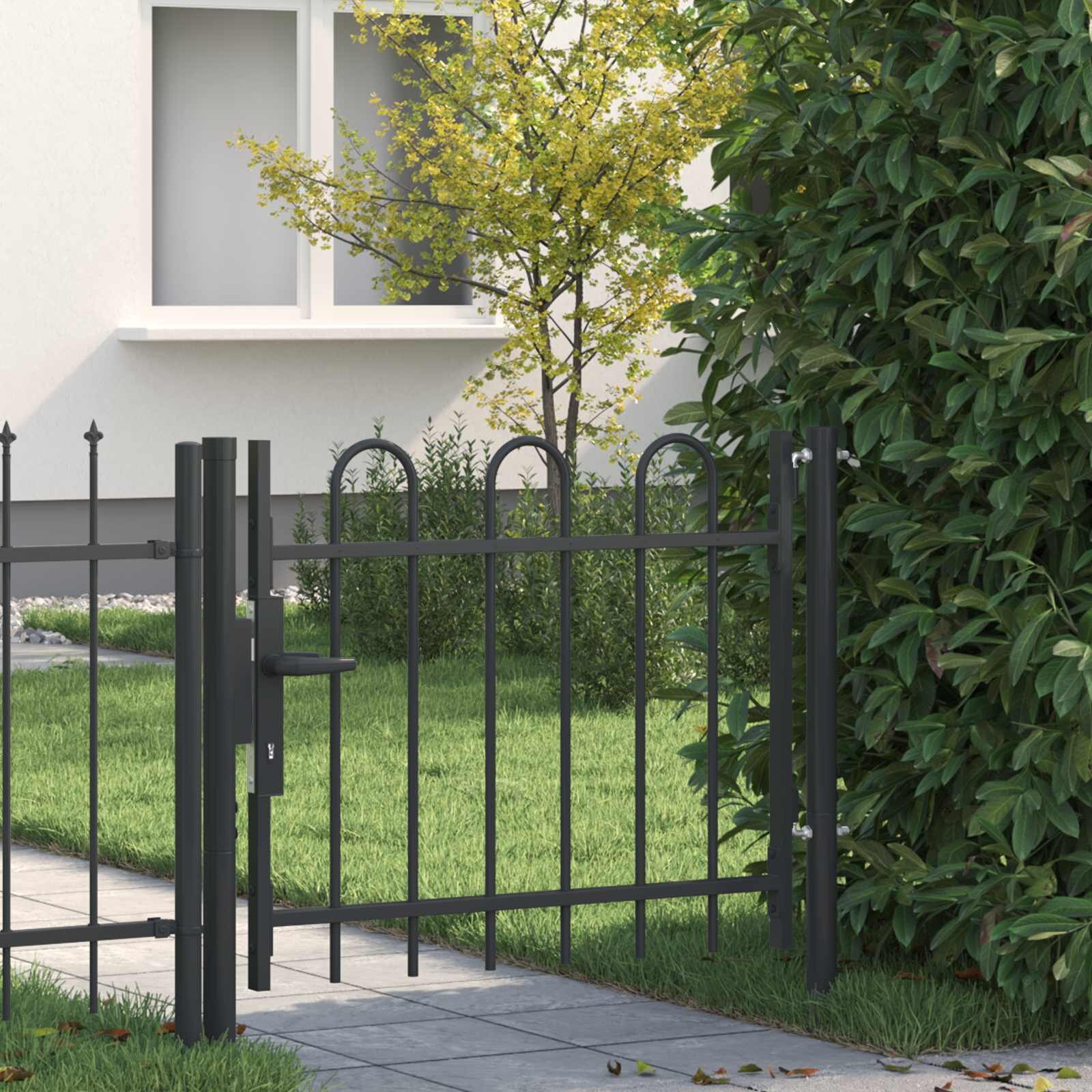 vidaXL Врата за ограда BOXTEL 103 x 1245 см Прахово боядисана стомана
