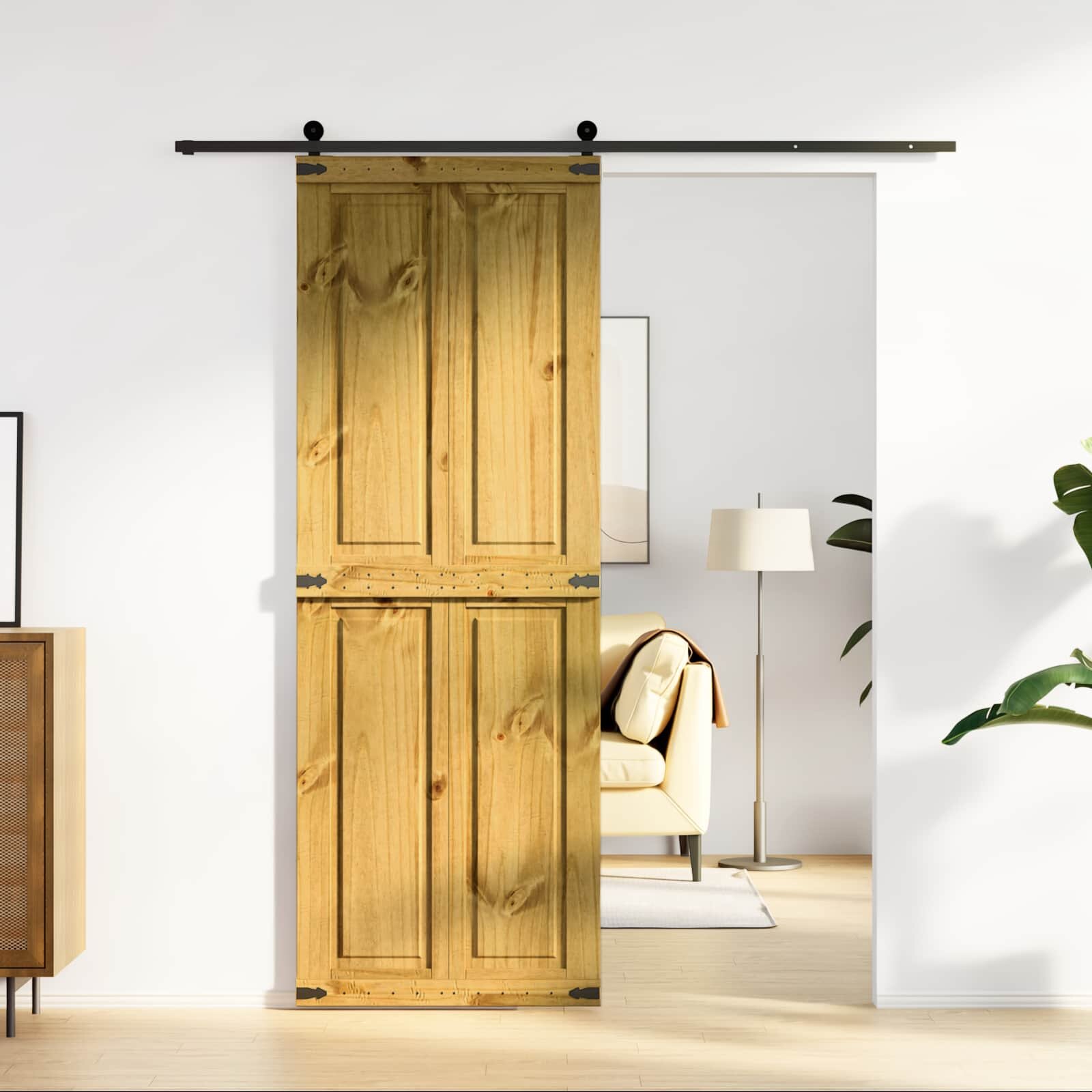vidaXL Врата за плевня CORONA 70 x 210 cm Масивна борова дървесина