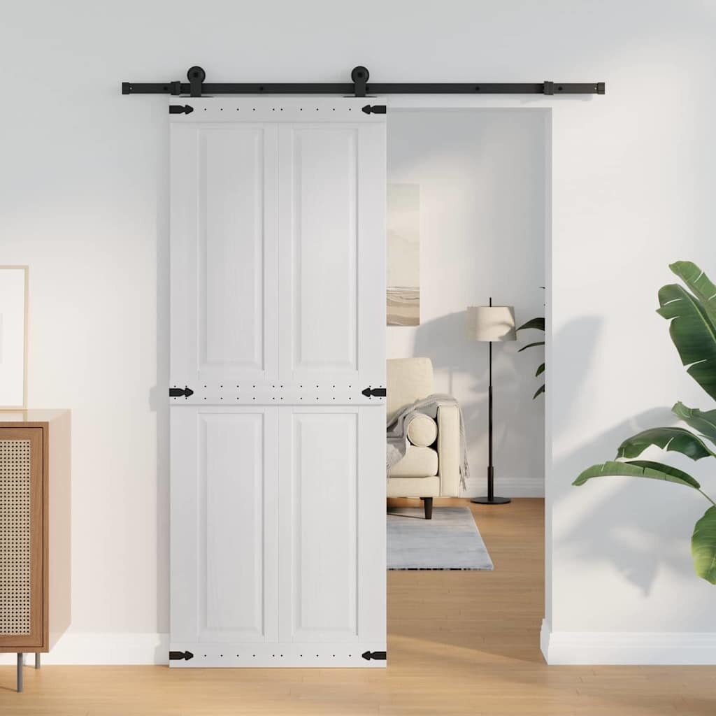 vidaXL Врата за плевня CORONA 80 x 210 cm Масивна борова дървесина