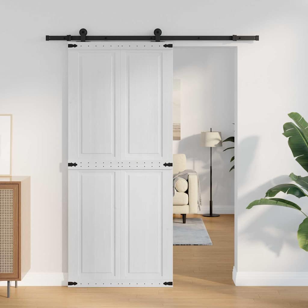 vidaXL Врата за плевня CORONA 90 x 210 cm Масивна борова дървесина