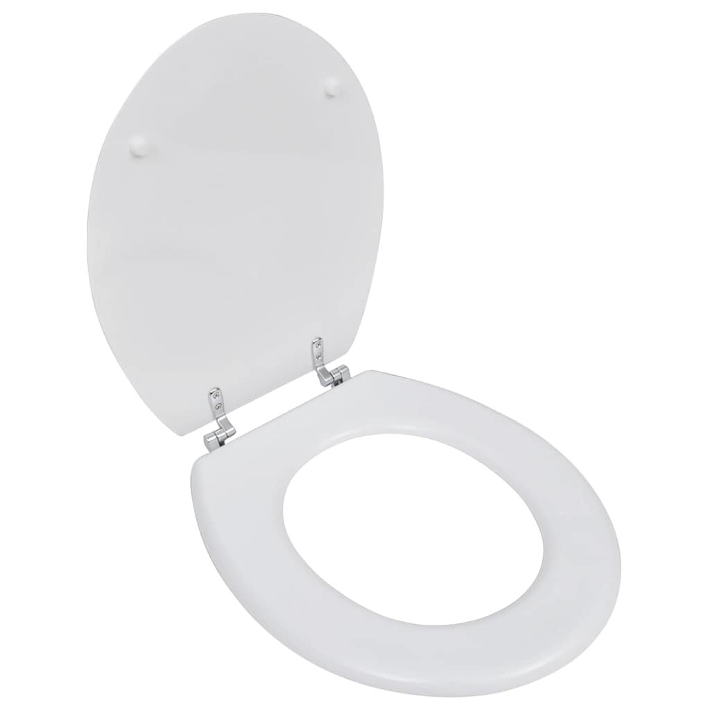 vidaXL WC тоалетна седалка МДФ капак изчистен дизайн бяла
