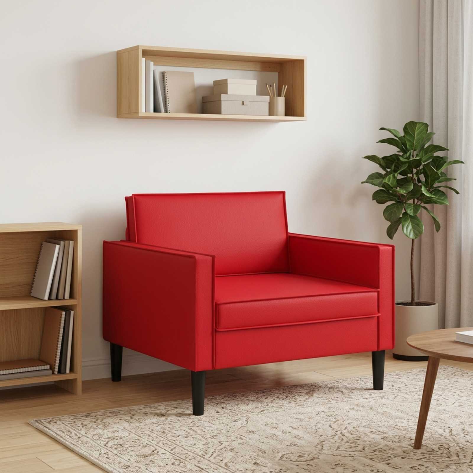 vidaXL XL кресло Червено Изкуствена кожа