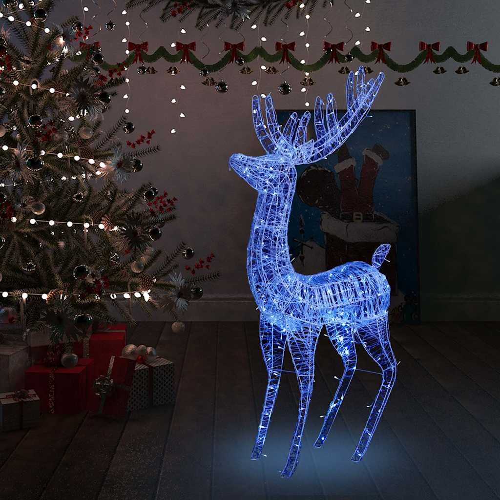 vidaXL XXL Акрилни коледни елени 250 LED 180 см син