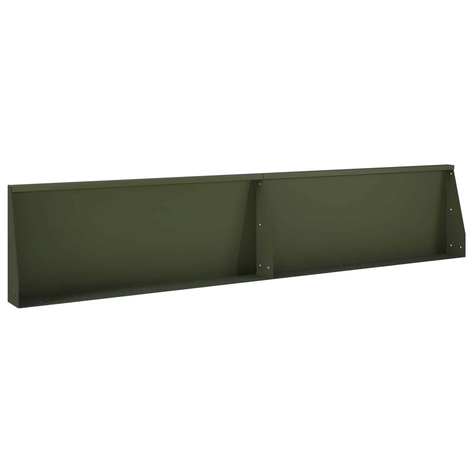 vidaXL Задържащи стени 2 бр. 100 x 12 x 40 см Стомана Маслиненозелено