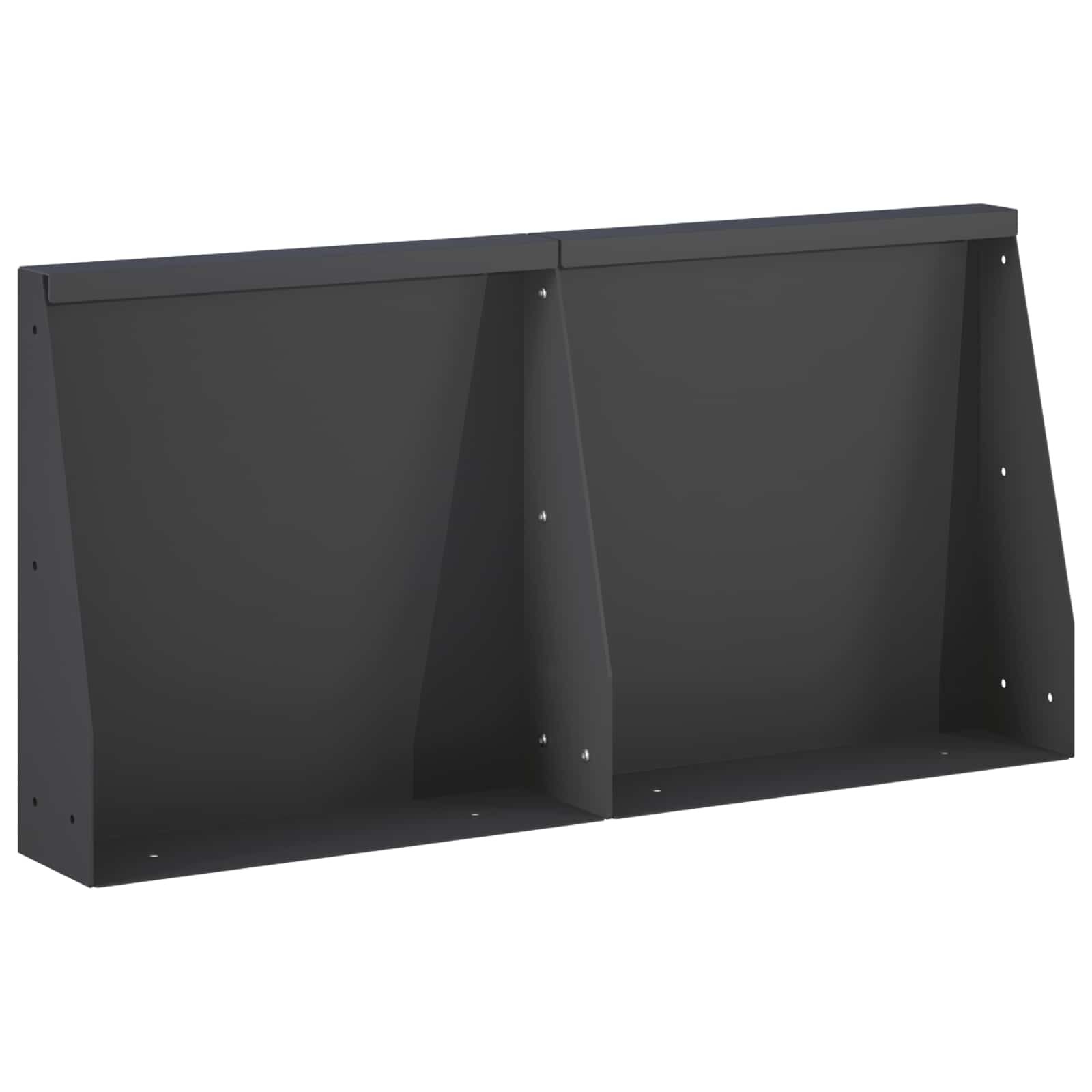 vidaXL Задържащи стени 2 бр. 40 x 12 x 40 см Стомана Черно