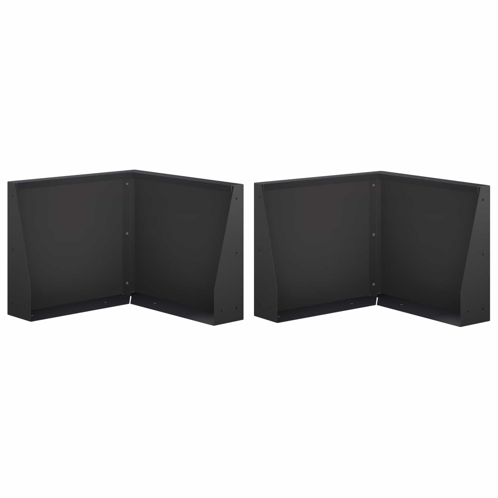 vidaXL Задържащи стени 2 бр. 50 x 50 x 30 см Стомана Черно