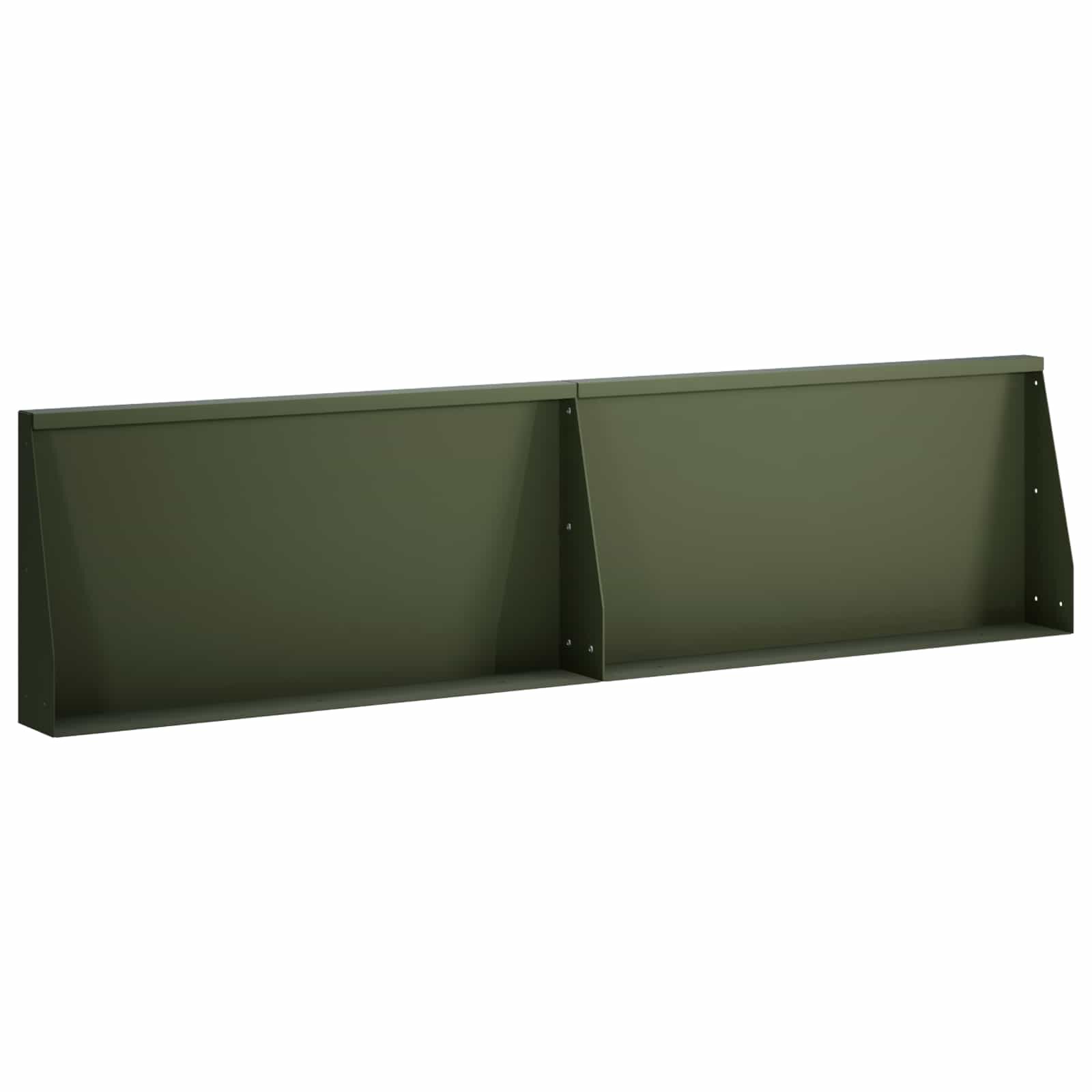 vidaXL Задържащи стени 2 бр. 80 x 12 x 40 см Стомана Маслиненозелено