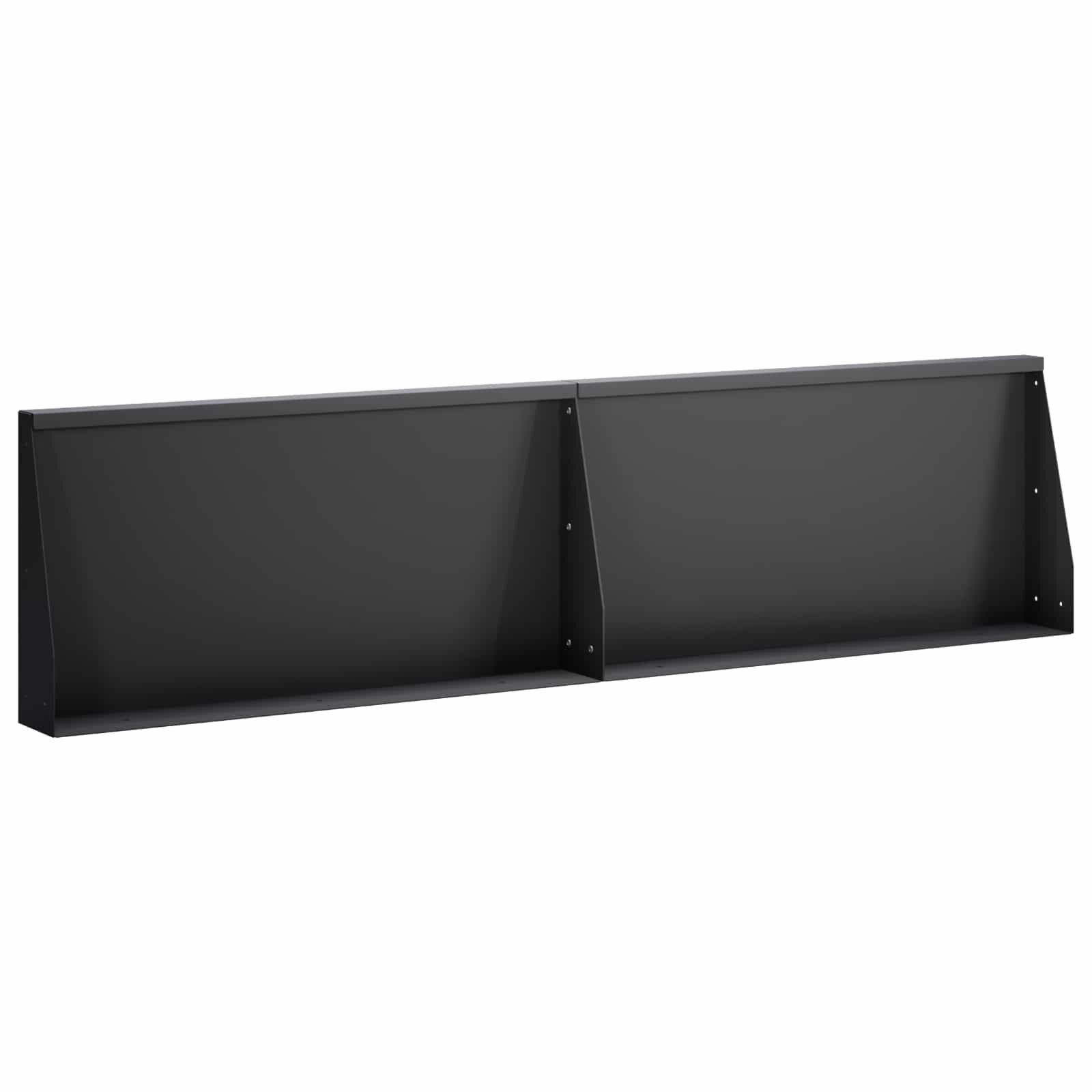 vidaXL Задържащи стени 2 бр. 80 x 12 x 50 см Стомана Черно