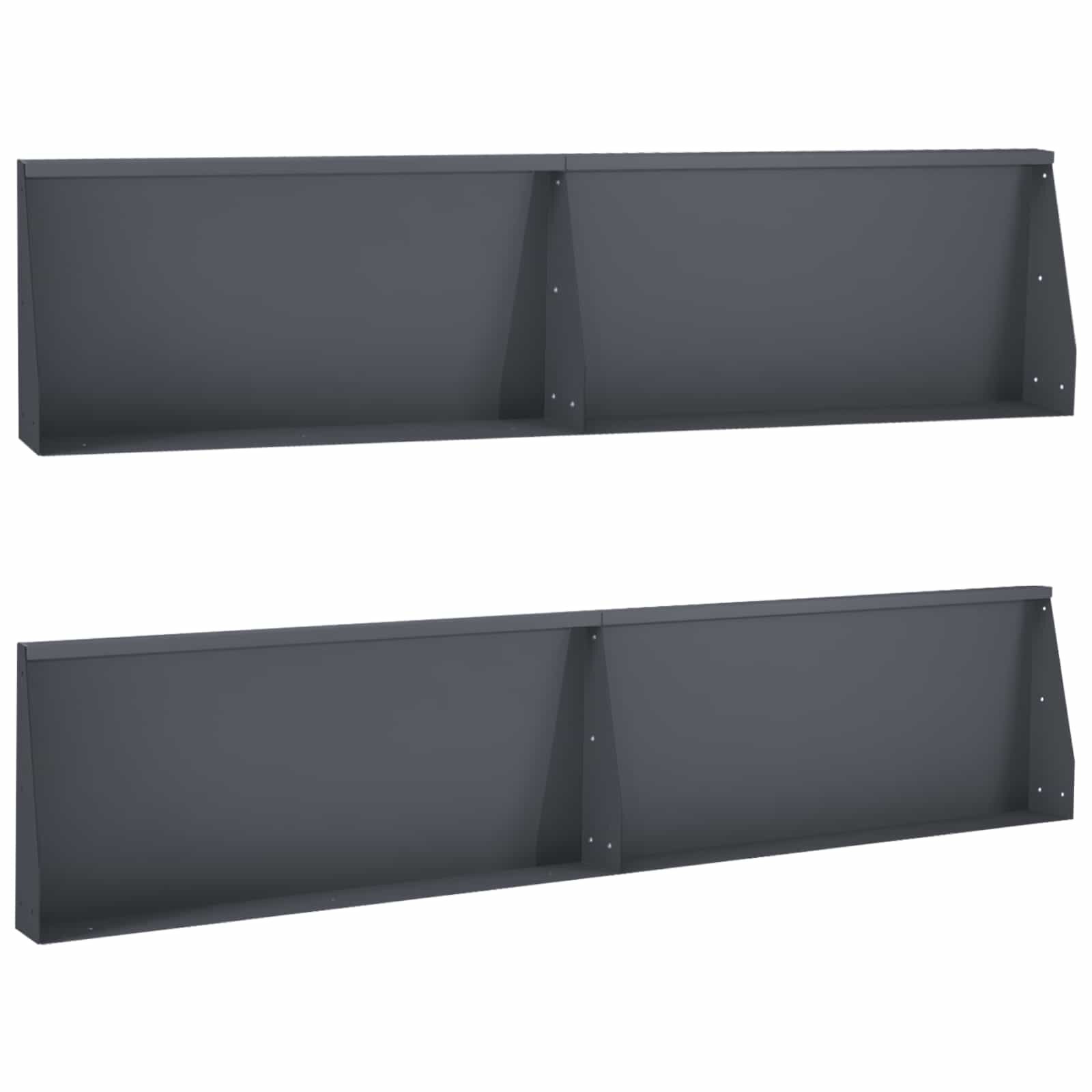 vidaXL Задържащи стени 4 бр. 100 x 12 x 40 см Стомана Антрацит
