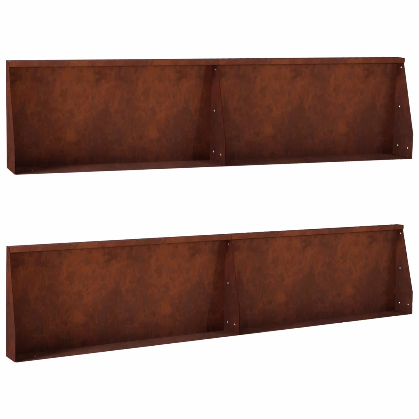 vidaXL Задържащи стени 4 бр. 100 x 12 x 50 см Кортенова стомана