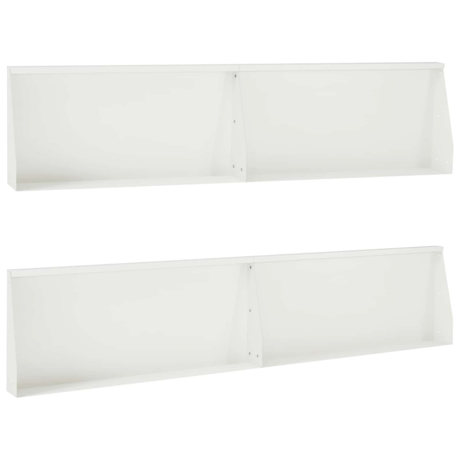 vidaXL Задържащи стени 4 бр. 100 x 12 x 50 см Стомана Бяло