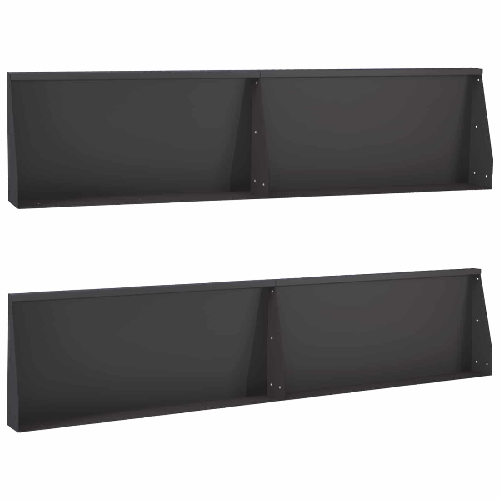 vidaXL Задържащи стени 4 бр. 100 x 12 x 50 см Стомана Черно
