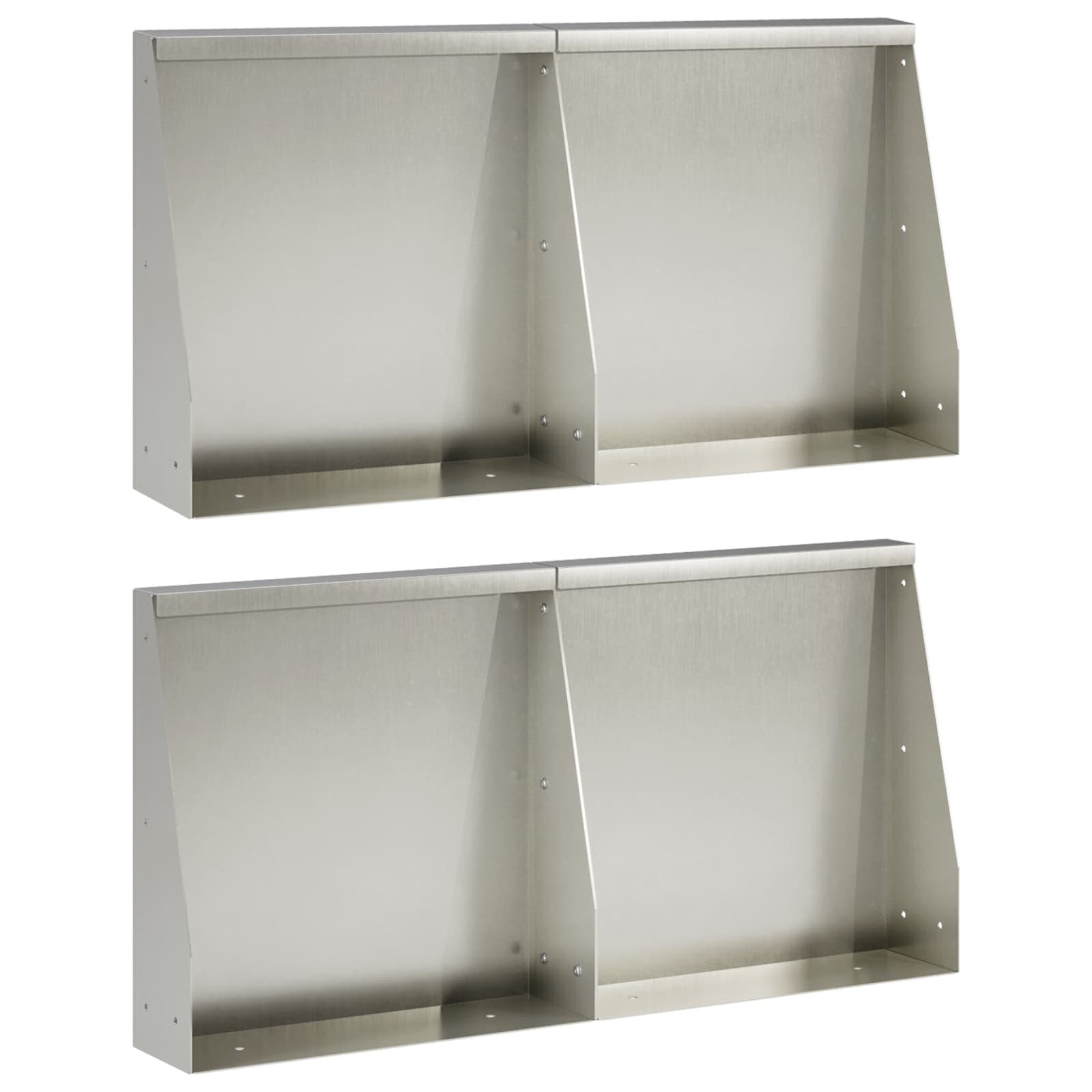 vidaXL Задържащи стени 4 бр. 40 x 12 x 30 см Неръждаема стомана