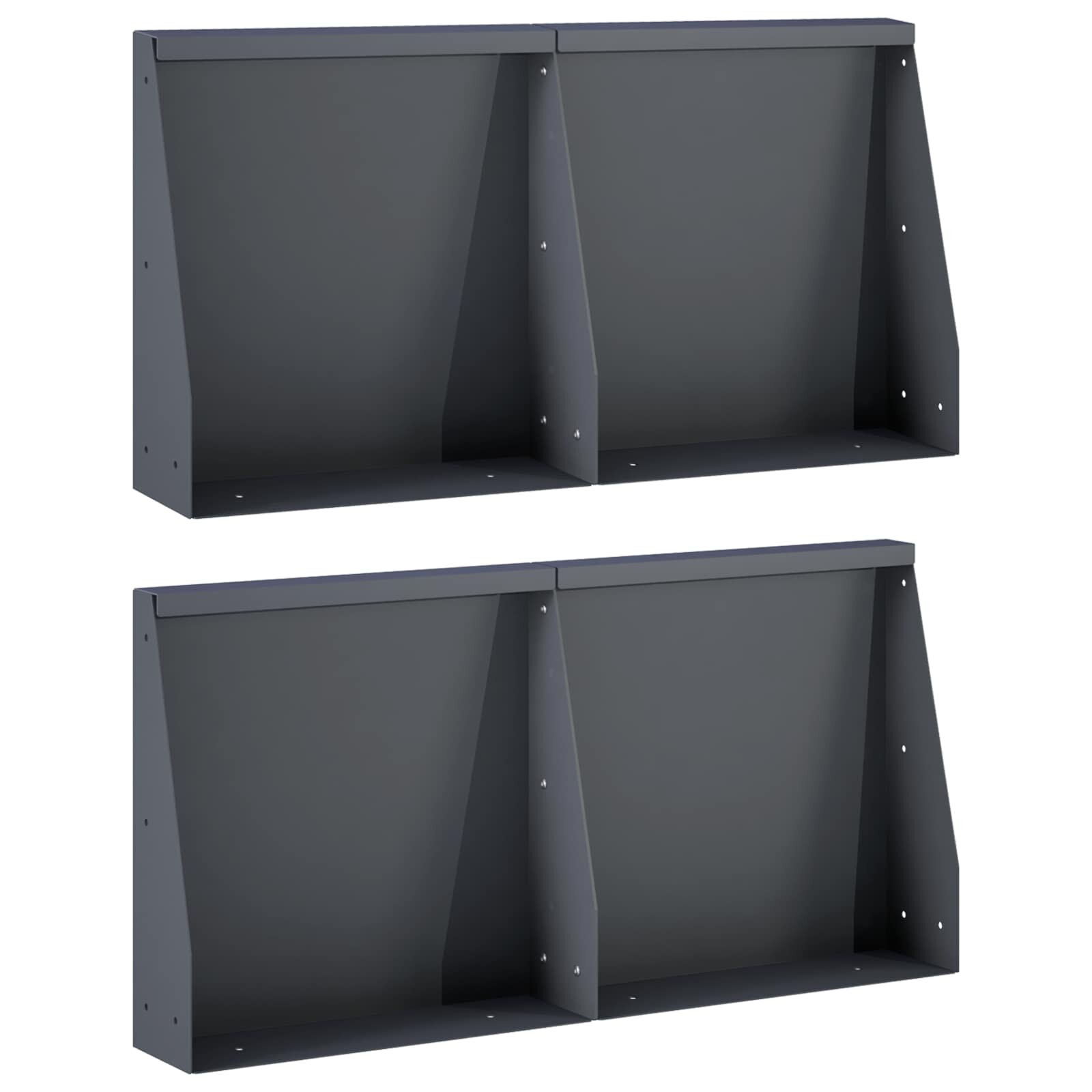 vidaXL Задържащи стени 4 бр. 40 x 12 x 30 см Стомана Антрацит