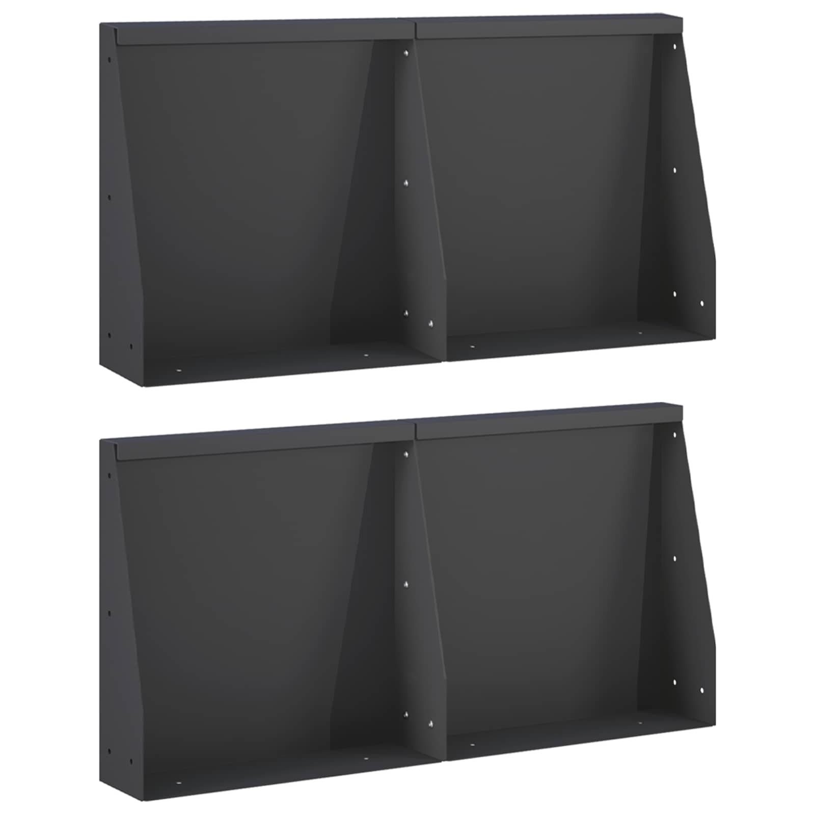 vidaXL Задържащи стени 4 бр. 40 x 12 x 30 см Стомана Черно